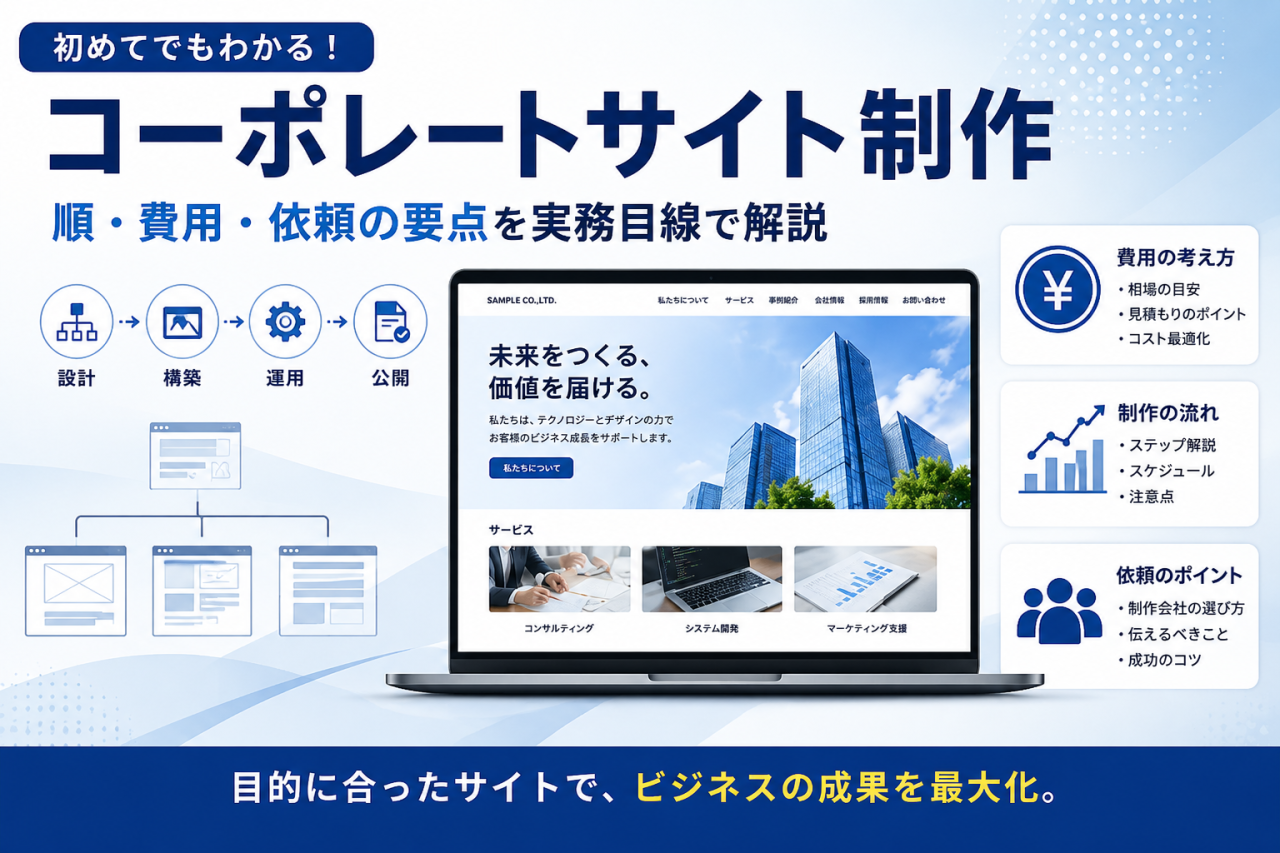 コーポレートサイト・Web制作会社の選び方と費用・手順